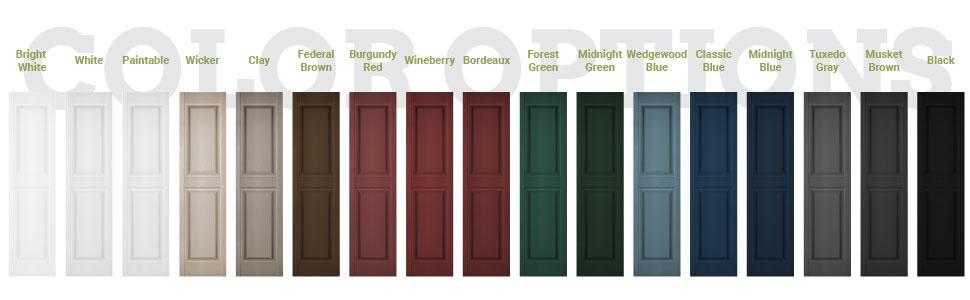 Lifetime Vinyl Shutter Colors